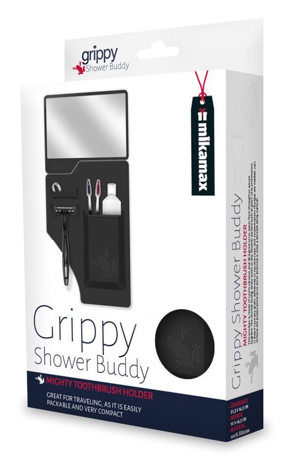 трымальнік для ваннай пакоі для прадметаў гігіены grippy shower buddy