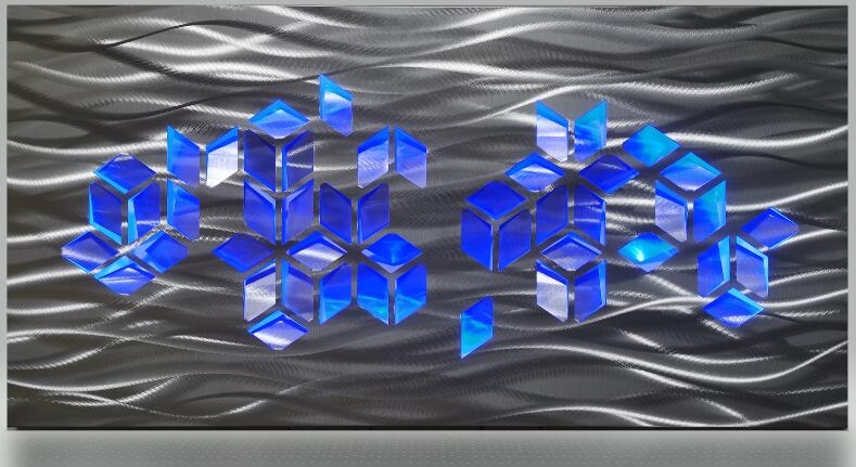 МЕТАЛІЧНЫЯ абстрактныя насценныя карціны 3d формы - святлодыёд