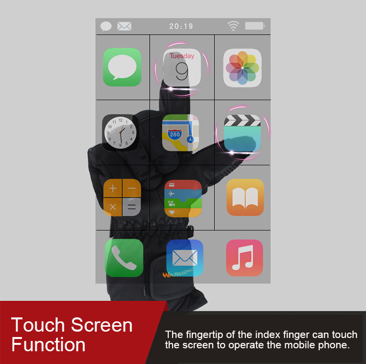 зімовыя пальчаткі з сэнсарным экранам для смартфонаў