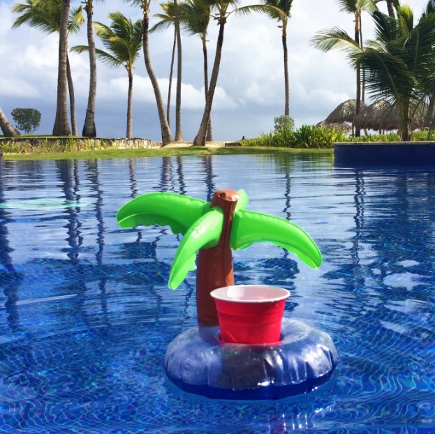 Надзіманае міні-кола для басейна для захоўвання напояў з пальмы