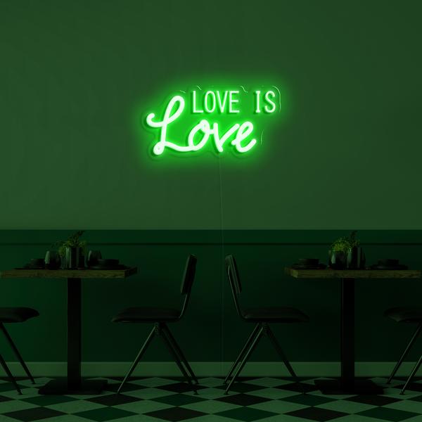 3D-неонавы святлодыёдны лагатып на сцяне - Love is Love памерам 50 см