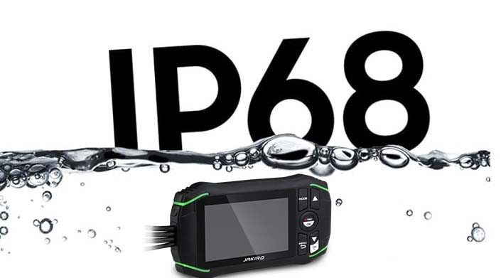 Абарона IP68 - воданепранікальная + пыланепранікальная камера на матацыкле
