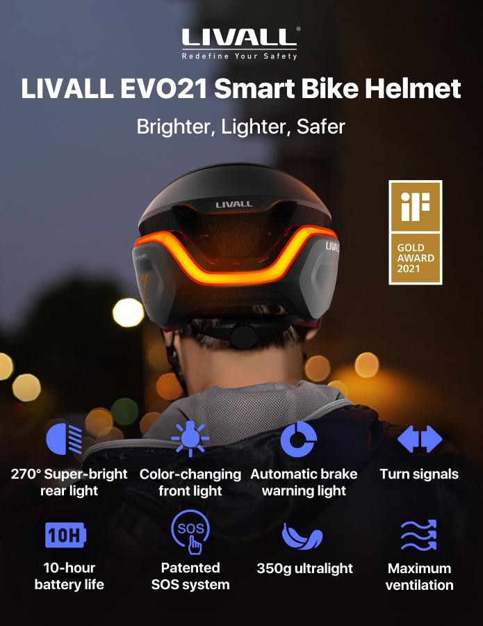 Веласіпедны шлем SMART - Livall EVO21