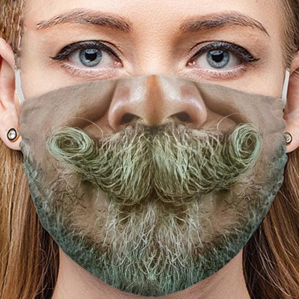 3D-маска з адбіткамі вусоў і барады