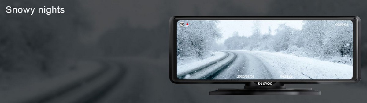 лепшая камера для аўтамабіля duovox v9 - снегапад