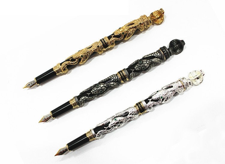 Раскошная ручка-змея "кобра" - унікальная падарункавая ручка-чарніла