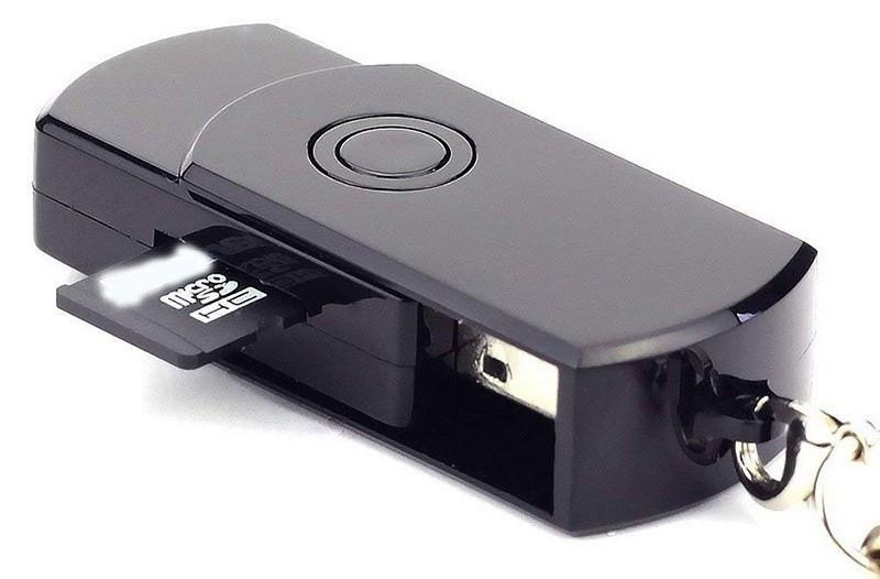 Схаваная USB-камера-шпіён з падтрымкай карты SD/TF да 32 ГБ