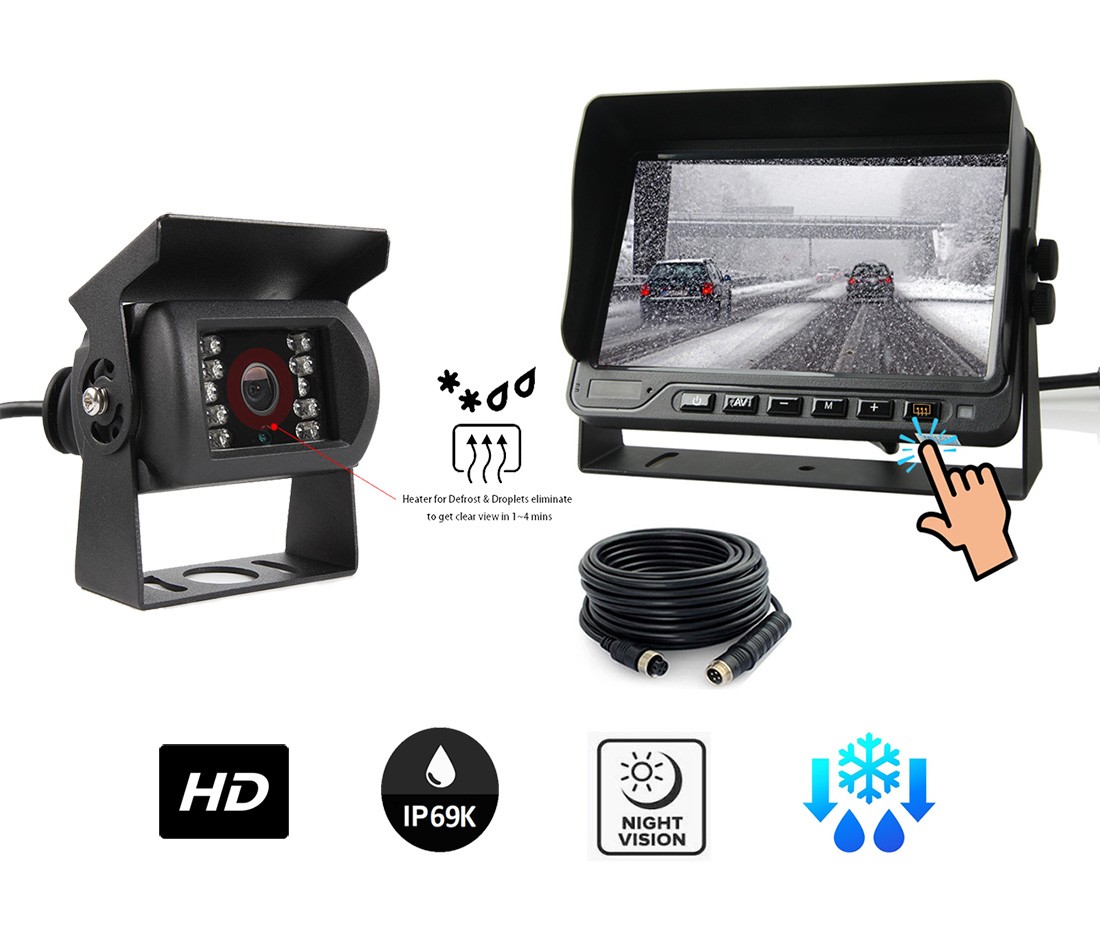 Камплект камеры - задняя аўтамабільная HD-камера DEFROST + воданепранікальны манітор 7".
