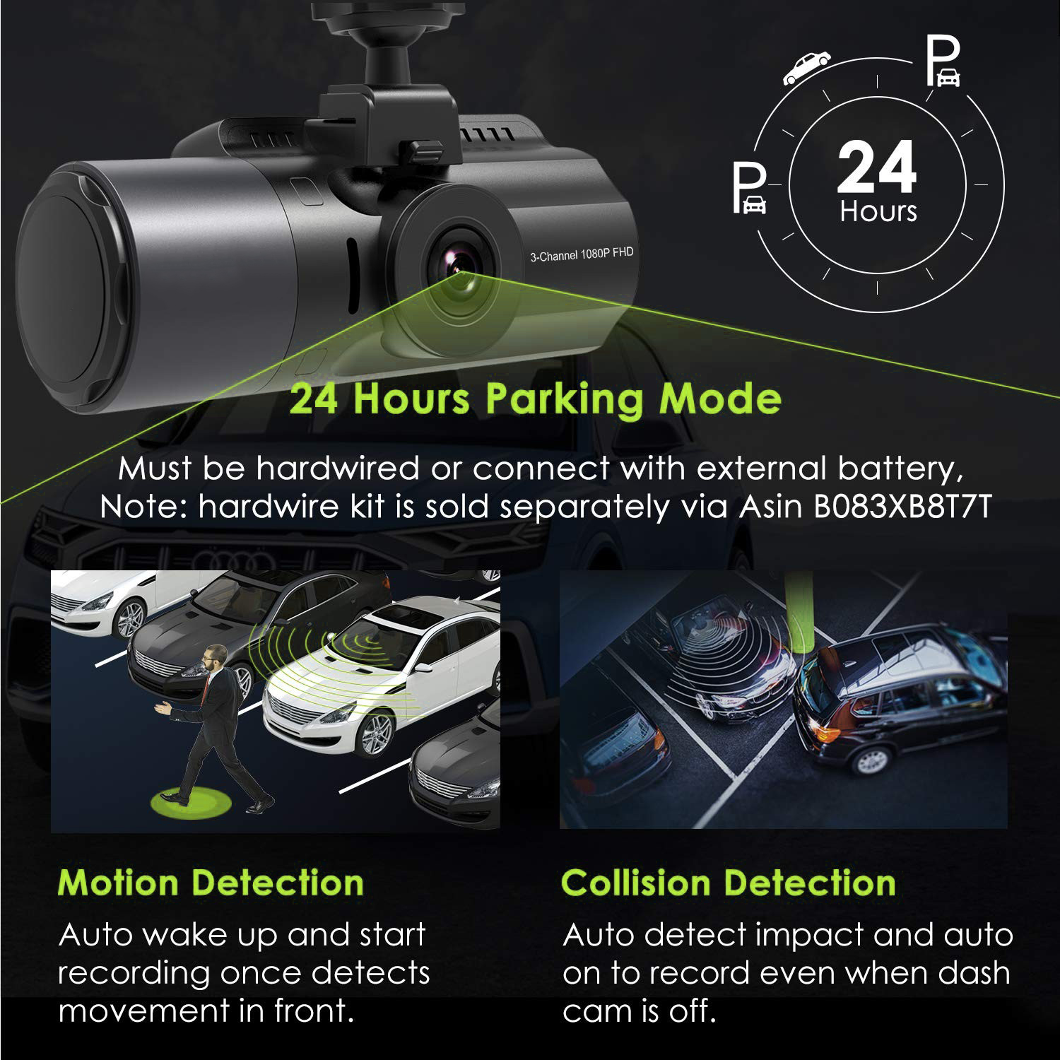 Аўтамабільная камера Profio S12 рэжым паркоўкі