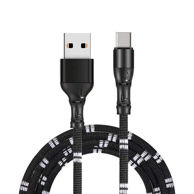 кабель USB тыпу C у бамбукавым дызайне